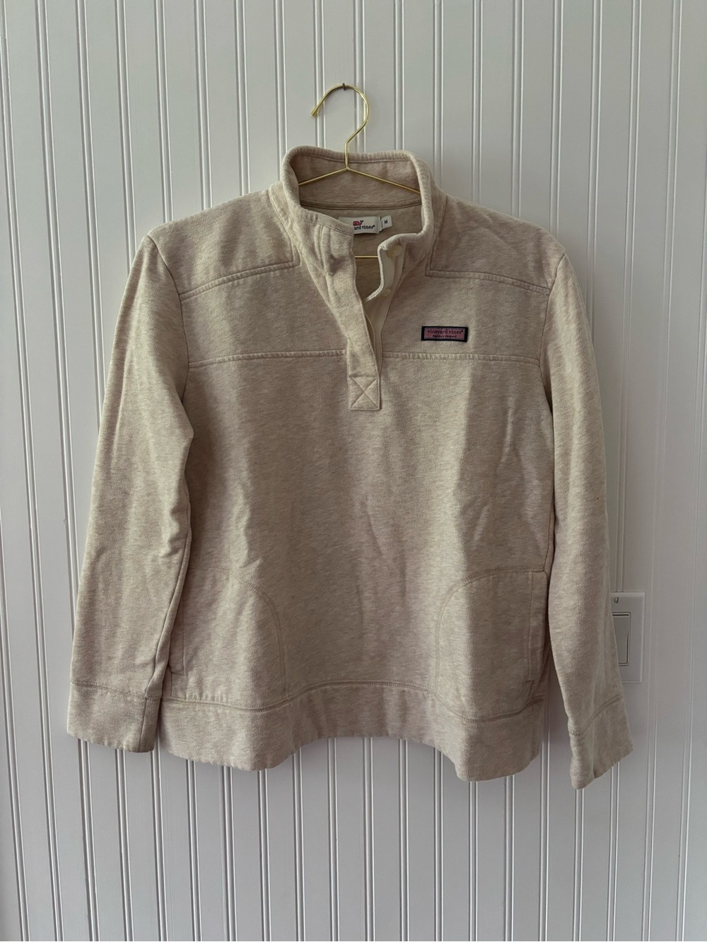Vineyard Vines Cream Half-Zip Pullover Sweatshirt